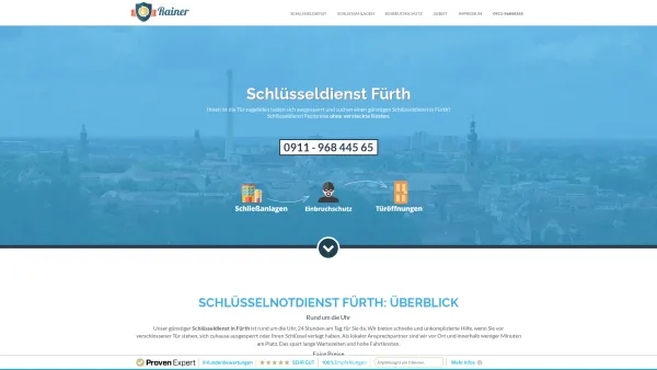 Website Screenshot: Schlüsseldienst Rainer - Schlüsseldienst Fürth ❌keine "ab 19,-€" Lockvogelpreise❌ - Date: 2023-06-20 10:40:14