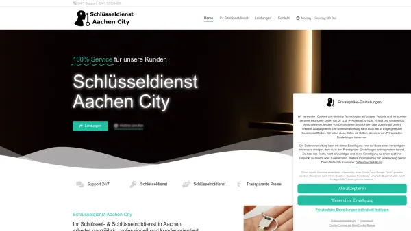 Website Screenshot: Schlüsseldienst Aachen City - Schlüsseldienst Aachen City » Schlüsselnotdienst, 24 Std. - Date: 2023-06-20 10:42:26