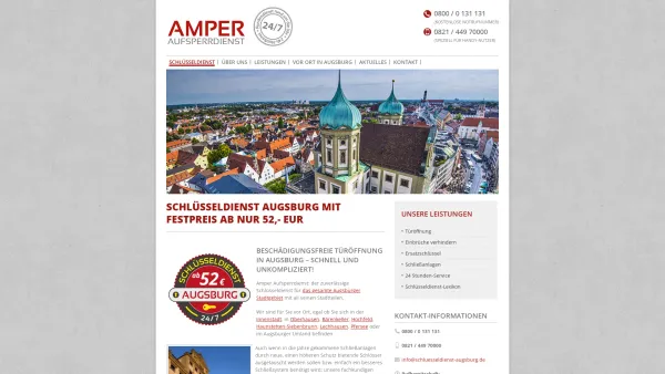 Website Screenshot: Schlüsseldienst Augsburg Mario Pichelmaier - Schlüsseldienst Augsburg: ab 52,- EUR Festpreisgarantie - Date: 2023-06-20 10:42:26