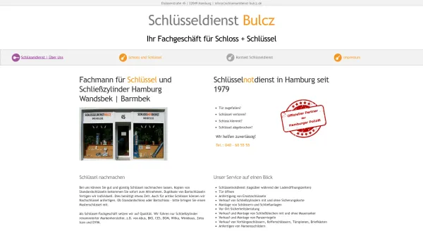 Website Screenshot: Schlüsseldienst Bulcz - Schlüsseldienst Hamburg Barmbek / Wandsbek / Dulsberg 24/7 - Date: 2023-06-20 10:40:16