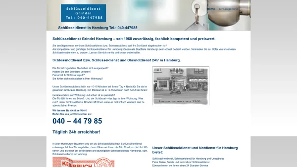 Website Screenshot: Schlüsseldienst Grindel - Schlüsseldienst Grindel - Schlossnotdienst in Hamburg - Date: 2023-06-20 10:40:17