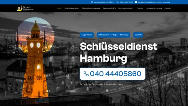 Website Screenshot: Schlüsseldienst Hamburg Groch - Schlüsseldienst Hamburg Groch - ❷❹ Stunden für Sie da - Date: 2023-06-20 10:40:17
