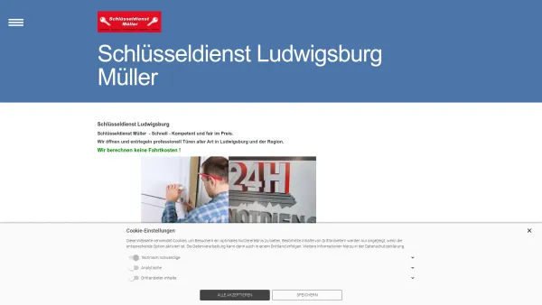 Website Screenshot: Schlüsseldienst Tag & Nacht Aufsperr Notdienst · Lalos - Schlüsseldienst Ludwigsburg | Schlüsseldienst Müller 24h Türöffnung ab 59€ - Date: 2023-06-20 10:40:17