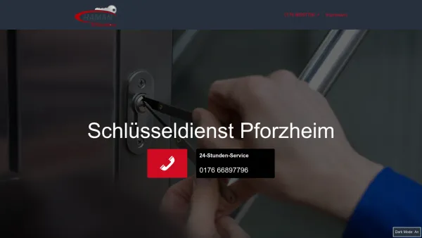 Website Screenshot: SCHLÜSSELDIENST PFORZHEIM - Schlüsseldienst Pforzheim -Günstig! Zuverlässig! Professionell! - Date: 2023-06-20 10:40:17