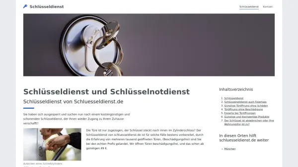 Website Screenshot: Schlüsseldienst München Schopper - Schlüsseldienst - Öffnung ohne Beschädigung - ab 49 € - Date: 2023-06-20 10:40:17