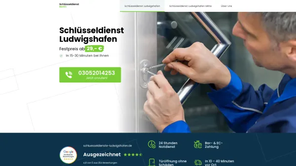 Website Screenshot: Schlüsseldienst Ludwigshafen - Schlüsseldienst Ludwigshafen » Günstige Türöffnung ab 20,- € - Date: 2023-06-20 10:42:26