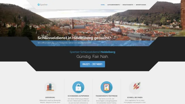 Website Screenshot: Sperber Schlüsseldienst Heidelberg - Sperber Schlüsseldienst Heidelberg • Keine "ab 49,-€" Lockvogelpreise - Date: 2023-06-20 10:40:17