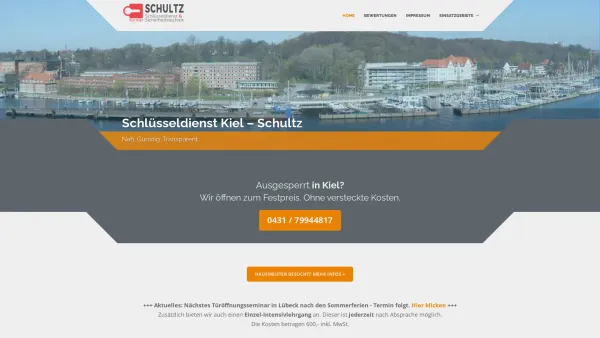 Website Screenshot: Schlüsseldienst Kiel - Schlüsseldienst Kiel | Festpreis | Partner von Polizei & Feuerwehr - Date: 2023-06-20 10:40:17