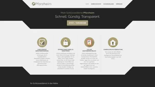 Website Screenshot: Mein Schlüsseldienst Pforzheim - Mein Schlüsseldienst Pforzheim • Günstige, faire Festpreise - Date: 2023-06-20 10:42:26