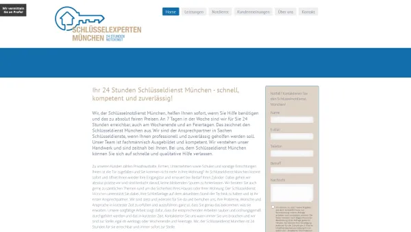 Website Screenshot: Schlüsselexperten München - Schlüsseldienst München | 24h Schlüssel Notdienst München - Date: 2023-06-20 10:42:26