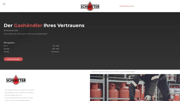 Website Screenshot: Wilhelm Schlütter GmbH -  Schweißtechnik  Propanabfüllung  Campingzubehör  techn. Gase/Logistik - START - Date: 2023-06-20 10:40:17