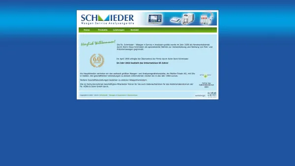 Website Screenshot: Schmieder · Waagen · Service · Analysengeräte - SCHMIEDER-Waagen | Herzlich willkommen - Date: 2023-06-20 10:40:17