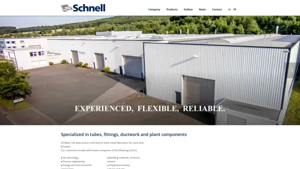 Website Screenshot: Arnold Schnell Rohrleitungsbau GmbH - Schnell Rohrleitungsbau - Specialized in tubes, fittings, ductwork and .. - Date: 2023-06-20 10:40:17