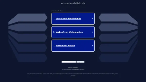 Website Screenshot: Schnieder Mobile Freizeit GmbH -  Fachmarkt für Caravaning und Freizeitartikel - schnieder-datteln.de - Diese Website steht zum Verkauf! - Informationen zum Thema schnieder datteln. - Date: 2023-06-20 10:40:17