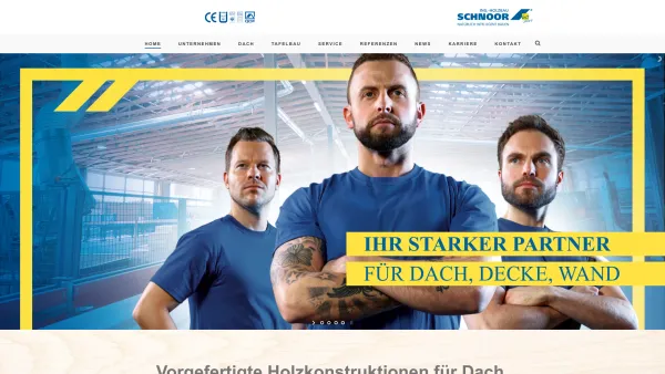 Website Screenshot: Ing.-Holzbau SCHNOOR GmbH & Co. KG - Ing.-Holzbau SCHNOOR – Holztafelbau und Dachkonstruktionen aus Holz - Date: 2023-06-20 10:40:17