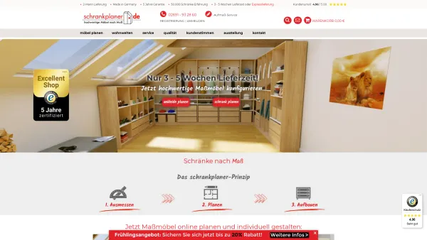 Website Screenshot: Schumacher GmbH & Co. KG - Individuellen Schrank online planen | Möbel nach Maß | schrankplaner.de - Date: 2023-06-20 10:42:26
