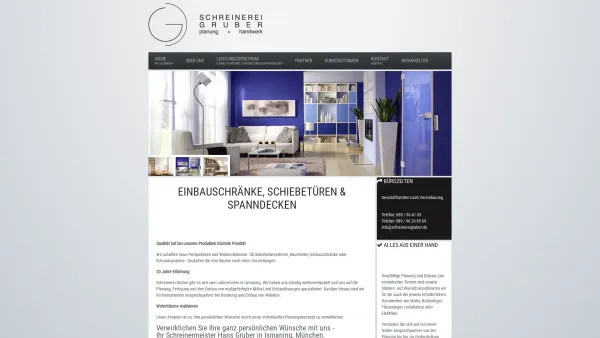 Website Screenshot: Johann Gruber Schreinerei - Start - Schreinerei Gruber, Planung + Handwerk, Schreinermeister in Ismaning, b. Muenchen - Date: 2023-06-20 10:40:20
