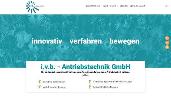 Website Screenshot: i.v.b. Antriebtechnik GmbH - Schrittmotoren und Antriebs Steuerungen aus einer Hand - Date: 2023-06-20 10:40:20