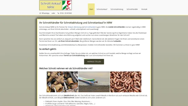Website Screenshot: schrott-ankauf-nrw - Schrotthändler für Schrottabholung & Schrottankauf in NRW - Date: 2023-06-20 10:42:26