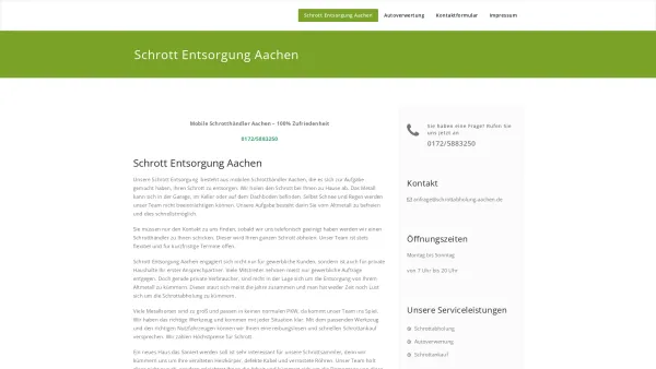 Website Screenshot: Autoverwertung Aachen - Schrott Entsorgung Aachen - Ihre mobilen Schrotthändler Aachen - Date: 2023-06-20 10:40:20