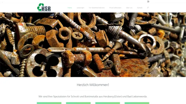 Website Screenshot: HSR Herzberger Schrott Recycling GmbH - Schrotthändler in Herzberg (Elster) für Privat und Gewerbe - Date: 2023-06-20 10:40:20
