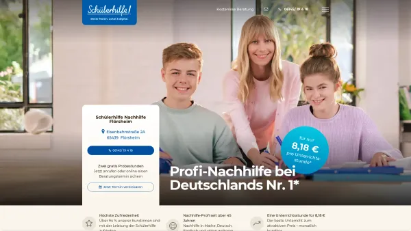 Website Screenshot: Schülerhilfe Flörsheim - Nachhilfe Flörsheim für Mathe, Deutsch, Englisch & Co. | Schülerhilfe - Date: 2023-06-20 10:42:26