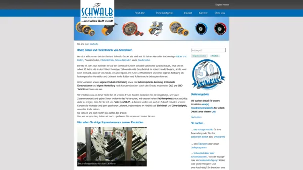 Website Screenshot: Gerhard Schwalb GmbH -  Wir wollen für Sie   eine ROLLE spielen, wir stehen Ihnen mit RAD und TAT zur Verfügung! - Räder und Rollen - Direkt vom Hersteller - Schwalb - Date: 2023-06-20 10:40:20