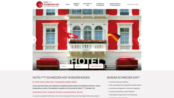 Website Screenshot: Hotel Schweizer Hof - 3*S Hotel am Festspielhaus in Baden-Baden - Schweizer Hof - Date: 2023-06-20 10:40:20