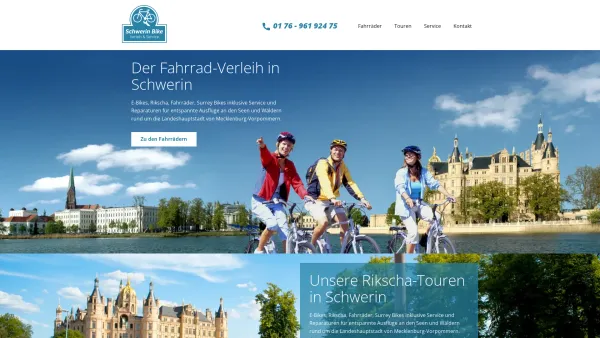 Website Screenshot: Schwerintaxi, Rikschaservice, Stadtrundfahrten in Schwerin - Fahrrad und E-Bike Verleih in Schwerin - Date: 2023-06-20 10:40:20