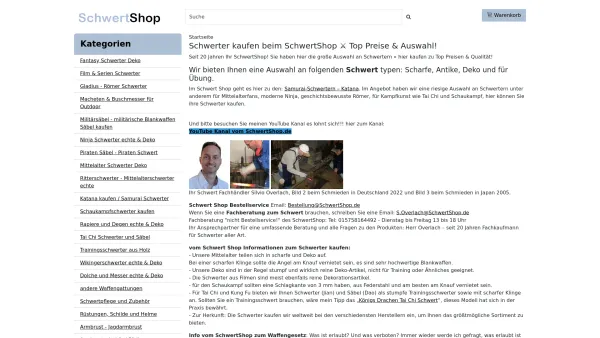 Website Screenshot: Silvio Overlach GmbH - Schwerter kaufen im SchwertShop Top Auswahl & Qualität⚔️ - Date: 2023-06-20 10:42:26