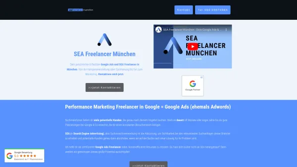 Website Screenshot: SEA Freelancer München - SEA Freelancer München | Google Ads & Performance Marketing - Date: 2023-06-20 10:42:26