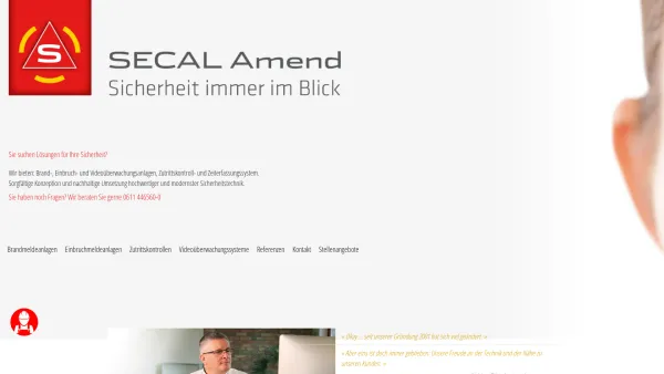 Website Screenshot: SECAL AMEND Sicherheitstechnik GmbH -  Intelligente Sicherheitssysteme - Secal Amend Sicherheitstechnik GmbH - Date: 2023-06-20 10:40:22