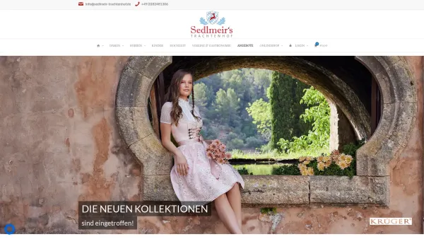 Website Screenshot: Sedlmeirs Trachtenhof GmbH - Trachtenkleidung | Landhausmode | Dirndl - Sedlmeirs Trachtenhof - Date: 2023-06-20 10:42:26