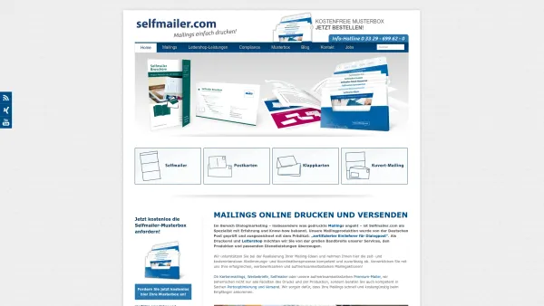 Website Screenshot: Selfmailer.com - Mailings online drucken und versenden » Selfmailer.com - Date: 2023-06-20 10:40:22