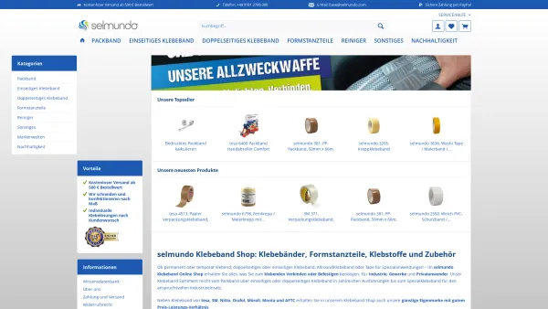Website Screenshot: selmundo GmbH - selmundo - Klebebänder und Zubehör ▶ Jetzt bestellen! | selmundo - Date: 2023-06-20 10:42:26