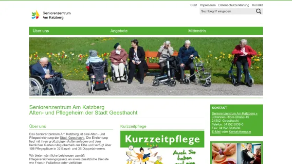 Website Screenshot: Seniorenzentrum am Katzberg - Start - Date: 2023-06-20 10:40:23