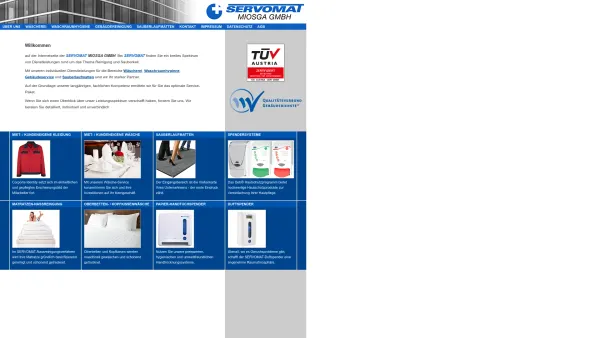Website Screenshot: SERVOMAT Miosga GmbH -  Mietberufskleidung · Handtuch- u.  Waschcremespender · Schmutzfangmatten - SERVOMAT MIOSGA GMBH - Willkommen - Date: 2023-06-20 10:40:23