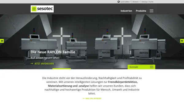 Website Screenshot: Sesotec GmbH - Fremdkörperdetektion und Materialsortierung | Sesotec GmbH - Date: 2023-06-20 10:42:28