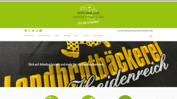 Website Screenshot: Uwe Jänchen Textildruck - shirt-idee - Druck, Stick, Werbung, Folierung, Internet & Stempel seit 1992 - Date: 2023-06-20 10:40:23