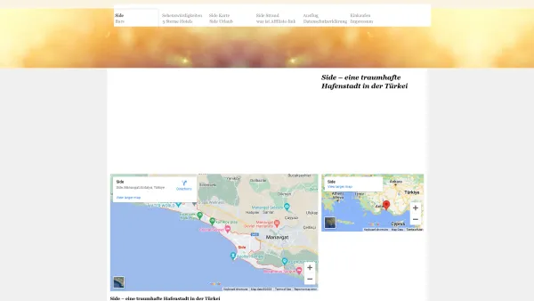 Website Screenshot: Side Türkei - Side Stadtteile (Türkei) Reiseführer Sehenswürdigkeiten: side-turkei.de - - Date: 2023-06-20 10:42:28