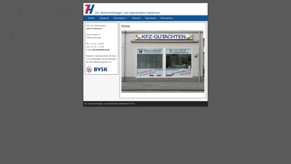 Website Screenshot: KFZ-Sachverständigenbüro Siebenhaar - Kfz.-Sachverständigen- und Ingenieurbüro Siebenhaar - Date: 2023-06-20 10:40:25