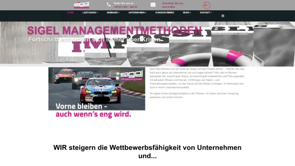 Website Screenshot: Sigel GmbH · Managementmethoden - Sigel Managementmethoden - Unternehmensberatung - Date: 2023-06-20 10:40:25