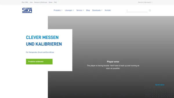 Website Screenshot: SIKA Dr. Siebert & Kühn GmbH & Co. KG - SIKA » Clevere Mess- & Kalibriertechnik seit 1901 - Date: 2023-06-20 10:40:25