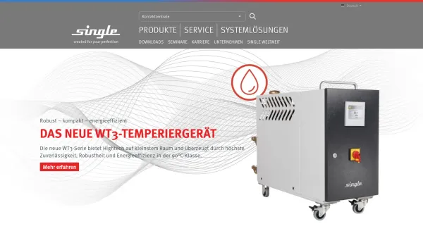 Website Screenshot: Single Temperiertechnik GmbH - SINGLE Group GmbH - Energieeffiziente Temperier- und Kühltechnik - Date: 2023-06-20 10:40:25