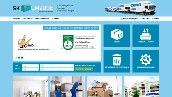 Website Screenshot: SK Umzüge - Ihr zuverlässiges Umzugsunternehmen aus Moers - SK Umzüge - Date: 2023-06-20 10:40:25