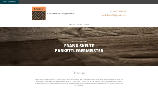 Website Screenshot: Frank Skelte Parkettfußböden - Frank Skelte Parkettfußböden, Laminat, Vinyl - Verlegen, Pflege, Aufarbeitung - Date: 2023-06-20 10:40:25