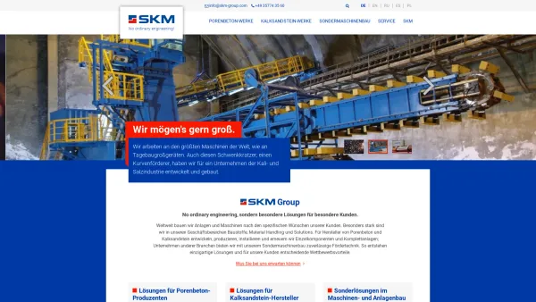 Website Screenshot: SKM GmbH - Anlagen für Baustoffe und Sonderlösungen aller Art - SKM GmbH - Date: 2023-06-20 10:40:25