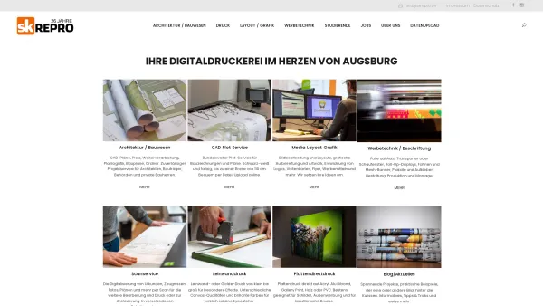Website Screenshot: SK Repro - Druck - Grafik - Media | SK REPRO Augsburg - Date: 2023-06-20 10:40:25