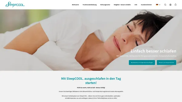 Website Screenshot: SleepCOOL - Sleepcool - Einfach besser schlafen – Sleepcool – Einfach besser schlafen - Date: 2023-06-20 10:42:28