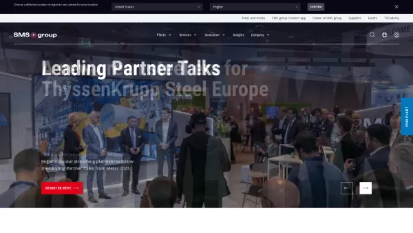 Website Screenshot: SMS Meer GmbH - Leading partner in the world of metals - SMS group GmbH - Date: 2023-06-20 10:40:26